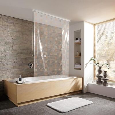Kleine Wolke Tenda da Doccia avvolgibile, 128 x 240 cm, cassettone Non Incluso, Motivo Color Rame Kleine Wolke Tenda da Doccia avvolgibile, 128 x 240 cm, cassettone Non Incluso, Motivo Color Rame