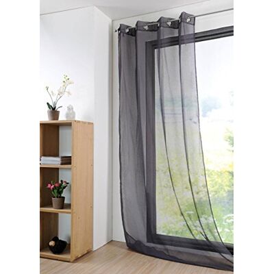 Stof Lovely Casa R61697001VL Tenda trasparente, in poliestere, 135 x 260 cm, Antracite Stof Lovely Casa R61697001VL Tenda trasparente, in poliestere, 135 x 260 cm, Antracite