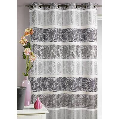 HomeMaison Tenda Jacquard Fantasia Grigio Strisce Orizzontali 140 x 260 cm HomeMaison Tenda Jacquard Fantasia Grigio Strisce Orizzontali 140 x 260 cm