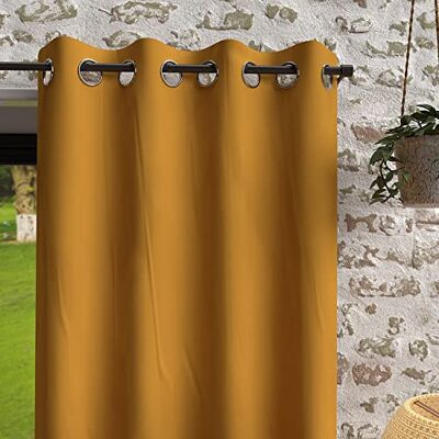 Soleil d'ocre , Bohème Tende occhielli, Microfibre lavato, senape, 140x180 cm Soleil d'ocre , Bohème Tende occhielli, Microfibre lavato, senape, 140x180 cm