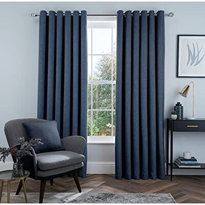 Sleepdown Tende oscuranti foderate con occhielli effetto lino, isolamento termico, per camera da letto e soggiorno, 167 x 137 cm, blu navy, Sleepdown Tende oscuranti foderate con occhielli effetto lino, isolamento termico, per camera da letto e soggiorno, 167 x 137 cm, blu navy,