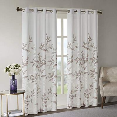 Madison Park Cecily Tenda semitrasparente a pannello singolo, stampa botanica, facile da appendere, adatta per aste fino a 3,2 cm di diametro, 127 x 213 cm, colore: malva Madison Park Cecily Tenda semitrasparente a pannello singolo, stampa botanica, facile da appendere, adatta per aste fino a 3,2 cm di diametro, 127 x 213 cm, colore: malva
