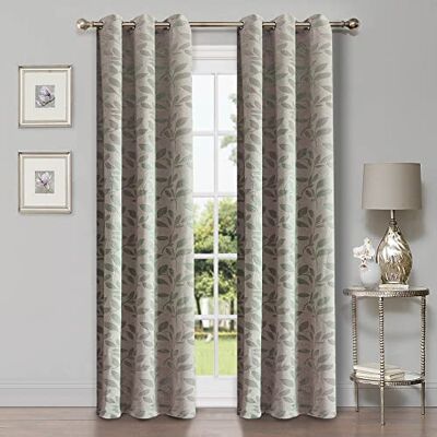 Superior Tende oscuranti, per finestra, per camera da letto, blocco solare, termiche, moderne tende bohémien, collezione foglie, set di 2 pannelli, con tasca per asta, 106,7 x 213,4 cm, salvia Superior Tende oscuranti, per finestra, per camera da letto, blocco solare, termiche, moderne tende bohémien, collezione foglie, set di 2 pannelli, con tasca per asta, 106,7 x 213,4 cm, salvia