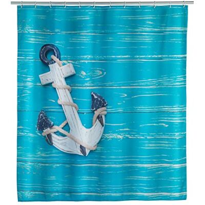 Wenko tenda da doccia Aboard lavabile, resistente all' acqua, con 12 Anelli da Tenda da Doccia, Poliestere, multicolore, 180 x 200 x 0.1 cm Wenko tenda da doccia Aboard lavabile, resistente all' acqua, con 12 Anelli da Tenda da Doccia, Poliestere, multicolore, 180 x 200 x 0.1 cm