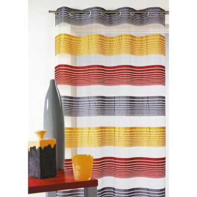 HomeMaison Tenda casa Maison Belle Organza a Righe Orizzontali in Rosso 140 x 240 Centimetri Poliestere HomeMaison Tenda casa Maison Belle Organza a Righe Orizzontali in Rosso 140 x 240 Centimetri Poliestere