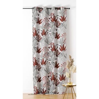Linder Tenda in tessuto Upcyclé Tessuto e tinto in Francia Stile Tropicale Finitura occhielli colore canna di fucile Colore Terracotta fondo bianco Dimensioni 140 x 240 cm Collezione Linder Tenda in tessuto Upcyclé Tessuto e tinto in Francia Stile Tropicale Finitura occhielli colore canna di fucile Colore Terracotta fondo bianco Dimensioni 140 x 240 cm Collezione