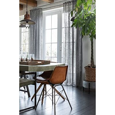 Elbersdrucke Farina 07 Tenda semitrasparente con passanti nascosti, 255 x 140 cm, colore: Grigio/Bianco Elbersdrucke Farina 07 Tenda semitrasparente con passanti nascosti, 255 x 140 cm, colore: Grigio/Bianco