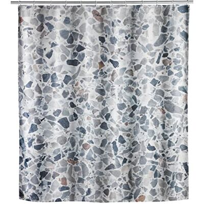 Wenko Tenda da Doccia Terrazzo Lavabile, Impermeabile con 12 Anelli, Poliestere, Multicolore, 200 x 180 cm Wenko Tenda da Doccia Terrazzo Lavabile, Impermeabile con 12 Anelli, Poliestere, Multicolore, 200 x 180 cm
