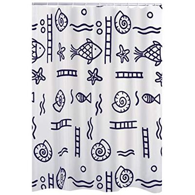 RIDDER Neptune 461130-350 Tenda da doccia in tessuto, 120 x 200 cm, colore: Blu RIDDER Neptune 461130-350 Tenda da doccia in tessuto, 120 x 200 cm, colore: Blu
