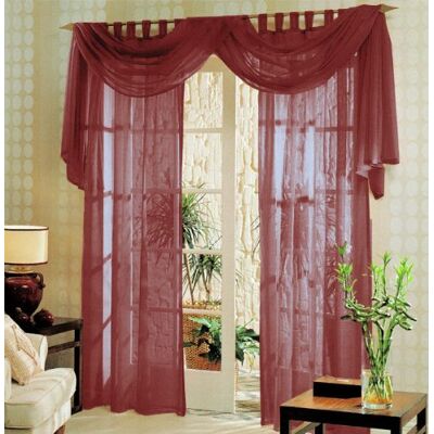Gardinenbox Voile Tende Completo Set PZ., Bordeaux, Gardinenbox Voile Tende Completo Set PZ., Bordeaux,