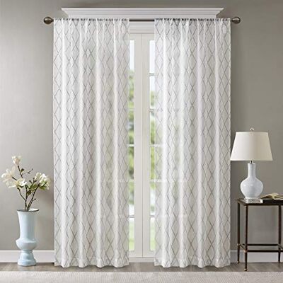 Madison Park Irina Tende trasparenti per camera da letto, in tessuto di transizione, bianche, lunghe 213,4 cm, con tasca per asta, 127 x 213 cm, confezione da 1 pannello Madison Park Irina Tende trasparenti per camera da letto, in tessuto di transizione, bianche, lunghe 213,4 cm, con tasca per asta, 127 x 213 cm, confezione da 1 pannello