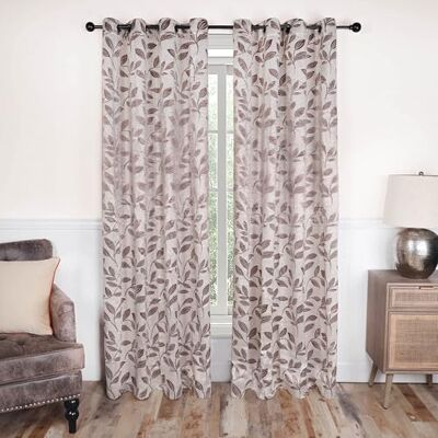 Superior , set di 2 tende oscuranti, per camera da letto e cucina, blocco luce solare, termiche, motivo foglie, 91 cm x 183 cm, caffè Superior , set di 2 tende oscuranti, per camera da letto e cucina, blocco luce solare, termiche, motivo foglie, 91 cm x 183 cm, caffè