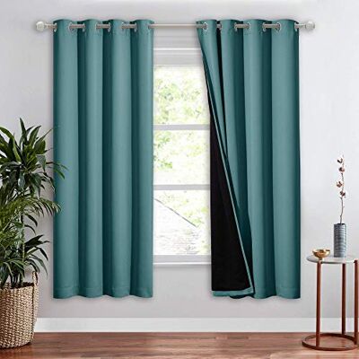 NICETOWN Tenda a pannello oscurante a pannello con isolamento termico per finestre di appartamenti, isolamento termico per finestre degli ospiti (verde acqua, 132 x 183 cm) NICETOWN Tenda a pannello oscurante a pannello con isolamento termico per finestre di appartamenti, isolamento termico per finestre degli ospiti (verde acqua, 132 x 183 cm)