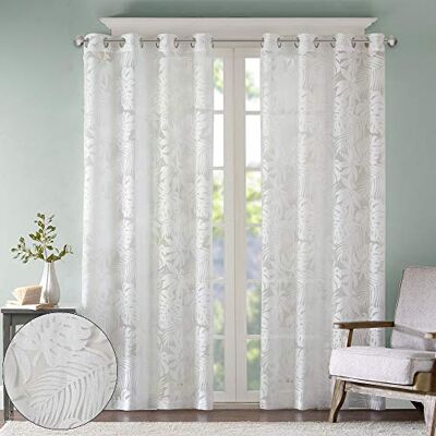Madison Park Tenda singola semitrasparente moderna e contemporanea con stampa botanica, con occhielli, per soggiorno, camera da letto e dormitorio, 127 x 213 cm, bianco tropicale, 213,4 x 127 cm Madison Park Tenda singola semitrasparente moderna e contemporanea con stampa botanica, con occhielli, per soggiorno, camera da letto e dormitorio, 127 x 213 cm, bianco tropicale, 213,4 x 127 cm