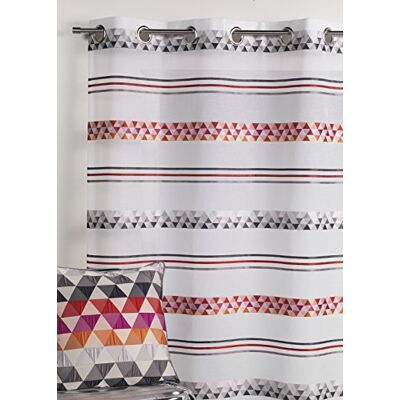 HomeMaison Tenda jacquard in stamina geometrica poliestere Tende trasparenti per finestra soggiorno camera da letto occhielli Ø4 cm pronta da applicare 140 x 240 cm prugna HomeMaison Tenda jacquard in stamina geometrica poliestere Tende trasparenti per finestra soggiorno camera da letto occhielli Ø4 cm pronta da applicare 140 x 240 cm prugna