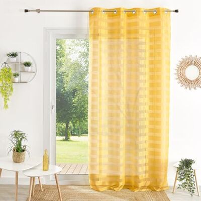 HomeMaison Home Maison Tenda a righe in colore giallo 100% poliestere Alternanza di strisce opache e trasparenti Occhielli tondi argento pronta da applicare 140 x 240 cm Giallo HomeMaison Home Maison Tenda a righe in colore giallo 100% poliestere Alternanza di strisce opache e trasparenti Occhielli tondi argento pronta da applicare 140 x 240 cm Giallo