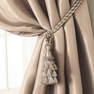 Elrene Home Fashions 26865902525 Nappa Tieback Corda Tessuto Singolo Trattamento Finestra Tenda Drappo Accessori, Ivory, 61 cm Elrene Home Fashions 26865902525 Nappa Tieback Corda Tessuto Singolo Trattamento Finestra Tenda Drappo Accessori, Ivory, 61 cm