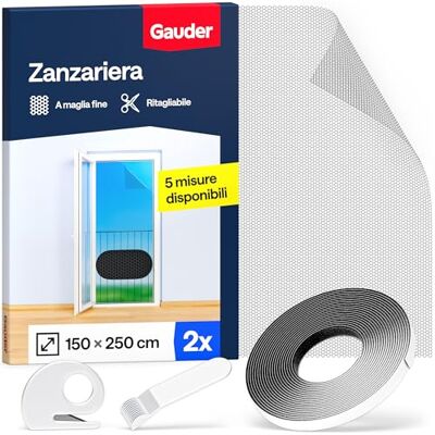 GAUDER Zanzariera finestra, zanzariere per finestre (2 pz, 150x250cm) Per finestra a pavimento e grande finestra, rete anti-insetti con chiusura a strappo, autoadesiva senza fori, nera GAUDER Zanzariera finestra, zanzariere per finestre (2 pz, 150x250cm) Per finestra a pavimento e grande finestra, rete anti-insetti con chiusura a strappo, autoadesiva senza fori, nera