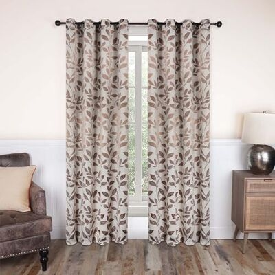 Superior Tende oscuranti, per finestra, per camera da letto, blocco solare, termiche, moderne tende bohémien, collezione foglie, set di 2 pannelli, con tasca per asta, 132 x 213 cm, crema Superior Tende oscuranti, per finestra, per camera da letto, blocco solare, termiche, moderne tende bohémien, collezione foglie, set di 2 pannelli, con tasca per asta, 132 x 213 cm, crema