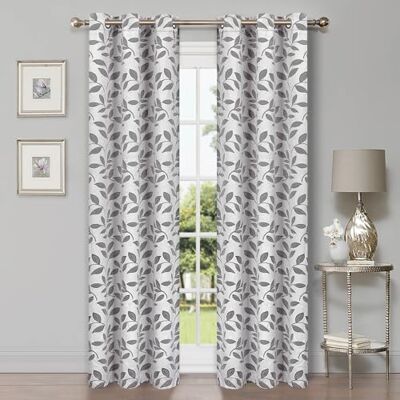 Superior Tende oscuranti, per finestra, per camera da letto, blocco solare, termiche, moderne tende bohémien, collezione foglie, set di 2 pannelli, con tasca per asta, 106,7 x 213,4 cm, grigio Superior Tende oscuranti, per finestra, per camera da letto, blocco solare, termiche, moderne tende bohémien, collezione foglie, set di 2 pannelli, con tasca per asta, 106,7 x 213,4 cm, grigio