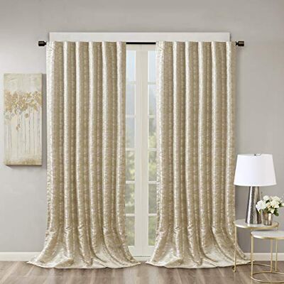 Sun Tenda oscurante jacquard per camera da letto, lussuosa finestra singola color oro per soggiorno, camera da letto, cucina, tasca per asta, confezione da 1 pannello, poliestere, 127 x 274,3 cm Sun Tenda oscurante jacquard per camera da letto, lussuosa finestra singola color oro per soggiorno, camera da letto, cucina, tasca per asta, confezione da 1 pannello, poliestere, 127 x 274,3 cm