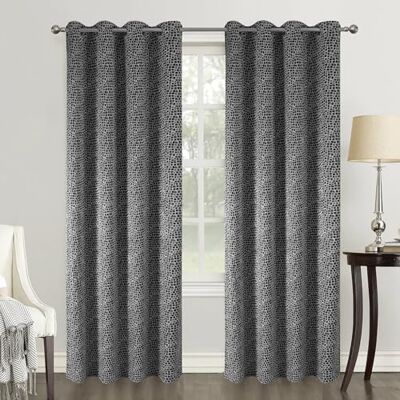 HomeMaison Coppia di tende oscuranti in stile geometrico poliestere motivo quadrato in rilievo per soggiorno camera da letto finestra 140 x 260 cm nero HomeMaison Coppia di tende oscuranti in stile geometrico poliestere motivo quadrato in rilievo per soggiorno camera da letto finestra 140 x 260 cm nero