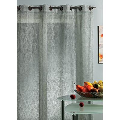 HomeMaison .com Tenda ricamata, effetto organza, in poliestere, 140 x 240 cm, colore: grigio HomeMaison .com Tenda ricamata, effetto organza, in poliestere, 140 x 240 cm, colore: grigio