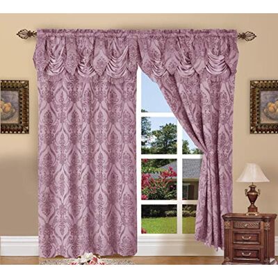 Elegant Comfort Set di Tenda a Pannello, in Stile Penelopie Jacquard, Purple, 54x84 Inches Elegant Comfort Set di Tenda a Pannello, in Stile Penelopie Jacquard, Purple, 54x84 Inches