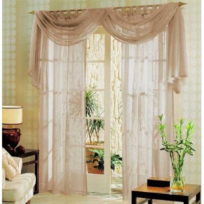 Gardinenbox Voile Tende Completo Set PZ., Sabbia, Gardinenbox Voile Tende Completo Set PZ., Sabbia,