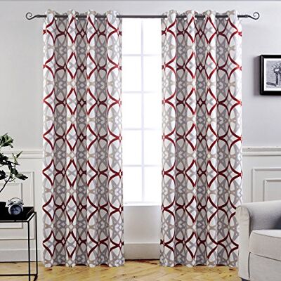 DriftAway Alexander Thermal (nero) Out Grommet tende per finestre sfoderate a spirale Geo Trellis Pattern Set di 2 pannelli per ogni misura 132 cm x 213 cm (rosso e grigio) DriftAway Alexander Thermal (nero) Out Grommet tende per finestre sfoderate a spirale Geo Trellis Pattern Set di 2 pannelli per ogni misura 132 cm x 213 cm (rosso e grigio)