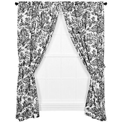 Ellis Curtain Victoria Park Toile Coppia di Pannelli con fermatende, 172 x 160 cm, Colore: Nero Ellis Curtain Victoria Park Toile Coppia di Pannelli con fermatende, 172 x 160 cm, Colore: Nero