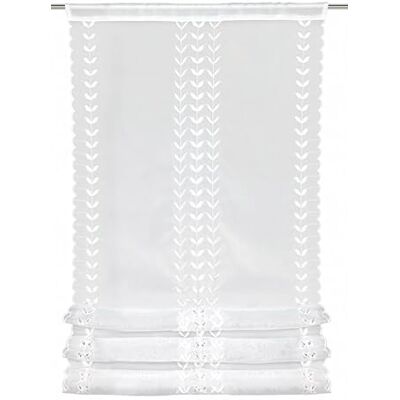 Gardinia Sehlbach Tenda romana in voile con ricamo, Bianco 60 x 120 cm, Regolabile in altezza, Stile senza tempo, Romantica, Traslucida, Certificato Oeko-Tex, Fissaggio facile Gardinia Sehlbach Tenda romana in voile con ricamo, Bianco 60 x 120 cm, Regolabile in altezza, Stile senza tempo, Romantica, Traslucida, Certificato Oeko-Tex, Fissaggio facile