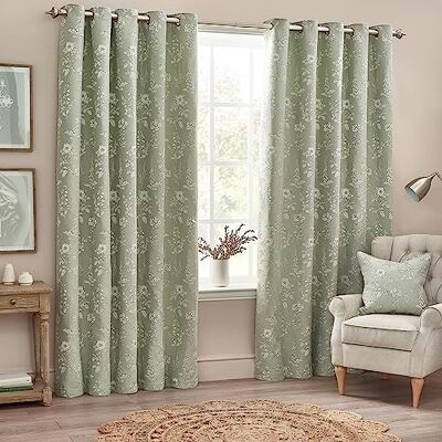 furn. Tende per occhielli jacquard floreale di Wylder Sophia furn. Tende per occhielli jacquard floreale di Wylder Sophia