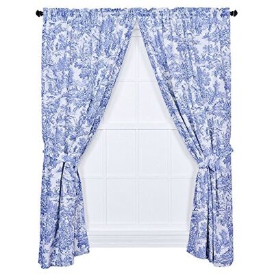 Ellis Curtain Victoria Park Toile Coppia di Pannelli su Misura con fermatende, 172 x 213 cm, Colore: Blu Ellis Curtain Victoria Park Toile Coppia di Pannelli su Misura con fermatende, 172 x 213 cm, Colore: Blu