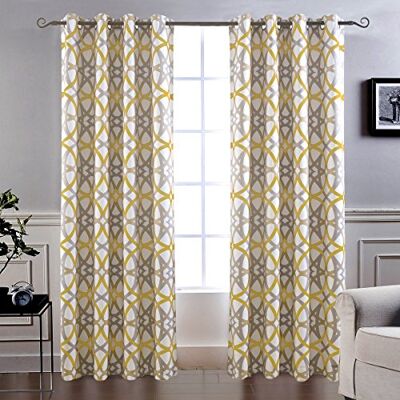 DriftAway Alexander Thermal (nero) out Grommet tende per finestre sfoderate a spirale Geo Trellis Pattern Set di 2 pannelli ogni misura 132 cm x 213 cm dorato (giallo e grigio) DriftAway Alexander Thermal (nero) out Grommet tende per finestre sfoderate a spirale Geo Trellis Pattern Set di 2 pannelli ogni misura 132 cm x 213 cm dorato (giallo e grigio)