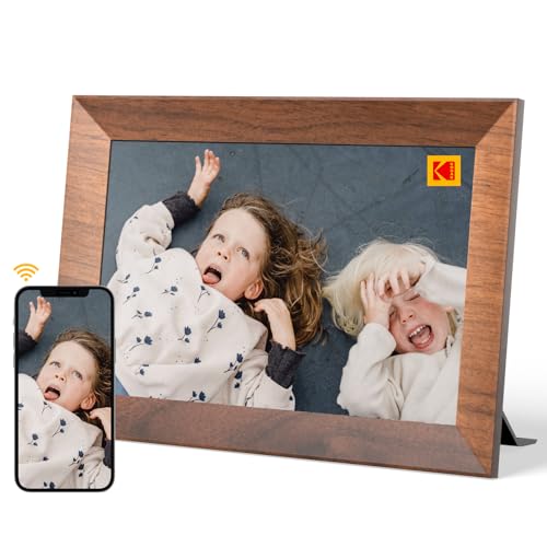 Kodak Cornice digitale Wi-Fi 10.1 pollici, HD IPS Touch Screen Cornice elettronica con 32 GB di memoria, rotazione automatica delle immagini, condivisione di foto o video ovunque tramite app (colore