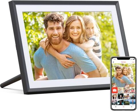 ARZOPA Cornice Digitale WiFi 10,1 Pollici IPS Schermo Touch Cornice Foto Digitale con 32GB Portafoto Elettronica Rotazione Auto Condividi Foto e Video Tramite Frameo Calendario Sveglia Meteo