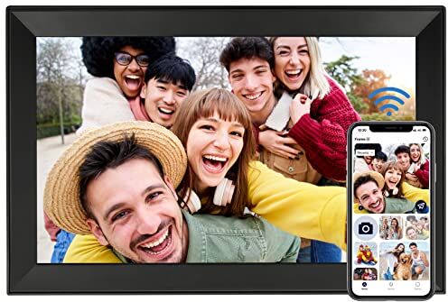 AEEZO Cornice digitale WiFi da 15,6 pollici, Full HD Touch Screen Smart Digital Photo Frame con 32 GB di memoria, rotazione automatica, facile installazione per condividere foto o video tramite AiMOR