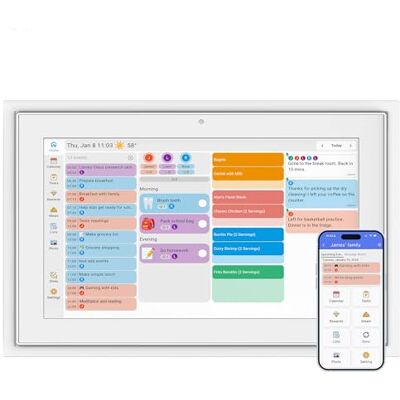 Xoro CPF 10 E1 Calendario familiare digitale touchscreen da 10 pollici, cornice Wi-Fi con calendario, compiti, pianificazione dei pasti, display 1280 x 800, memoria da 16 GB, organizer per la famiglia Xoro CPF 10 E1 Calendario familiare digitale touchscreen da 10 pollici, cornice Wi-Fi con calendario, compiti, pianificazione dei pasti, display 1280 x 800, memoria da 16 GB, organizer per la famiglia