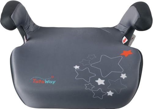 TataWay in viaggio si cresce Alzabimbo auto, gruppo 2-3 (da 15 a 36 Kg) bambini, di colore grigio con le stelline, alzatina auto, rialzo, seduta per bambini