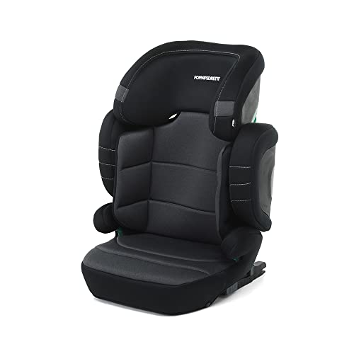 Foppapedretti Seggiolino Auto Open I-Size, per bambini da 100 a 150 cm di altezza, 3-12 anni, conforme ECE R129, Fissaggio Dualfix (Isofix e non), Protezione Impatti Laterali, Sfoderabile, Carbon