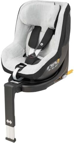 Maxi-Cosi Mica Eco I-Size Rivestimento Seggiolino Auto, Fodera Estiva in Cotone, Copriseggiolino Auto per Bambini, 100% Cotone Naturale Traspirante, Lavabile in Lavatrice, Fresh Grey