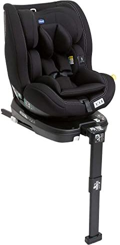 Chicco Seat3Fit i-Size Seggiolino Auto 0-25 kg (40-125 cm) ISOFIX Girevole a 360° e Reclinabile, Gruppo 0/1/2 Bambini 0-7 Anni con Cuscino Riduttore, Poggiatesta Regolabile, Protezioni Laterali, Nero