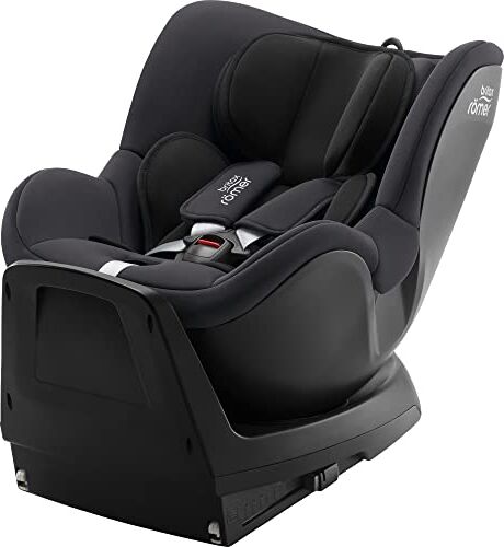 Britax Römer Seggiolino Auto DUALFIX PLUS Girevole a 360°, con Inserto Neonato e Sistema di Fissagio ISOFIX, Bambini da 40-105 cm (i-Size), dalla Nascita fino ai 4 anni, Midnight Grey