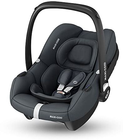 Maxi-Cosi CabrioFix i-Size, Seggiolino auto neonato, 0-12 mesi, 0-12 kg, Seggiolino auto Isofix leggero (3,2 kg), Capottina ampia, Seduta ultra imbottita, Riduttore Neonato, Essential Graphite