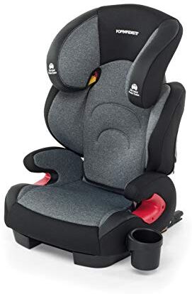 Foppapedretti Seggiolino Auto Best Duofix, Gruppo 2-3 (15-36 Kg), per bambini da 3 a 12 anni, conforme ECE R44, Fissaggio Dualfix (Isofix e non), Sistema Protezione Impatto Laterale, Carbon