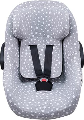 JYOKO KIDS Fodera copri seggiolino auto in cotone Compatibile con Pég Perego Primo Viaggio, Uppababy Mesa GO (WHITE STAR)