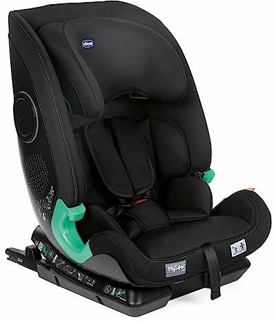 Chicco MySeat Seggiolino Auto, Sistema Isofix e Top Tether, con Cinture Integrate, Reclinabile, Regolabile in Altezza, Size, 76-150 cm, 15 Mesi, Nero