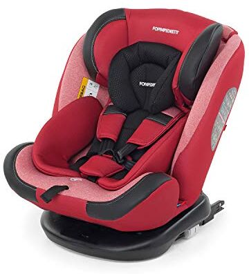 Foppapedretti Iturn DuoFix Seggiolino Auto Gruppo 0+/1/2/3 (0-36 Kg) per Bambini dalla nascita fino a 12 Anni circa, Cherry