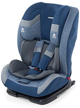 Foppapedretti Re-Klino Fix Seggiolino Auto IsoFix, Gruppo 1/2/3 (9-36 kg), per Bambini da 9 Mesi a 12 Anni circa, Blu